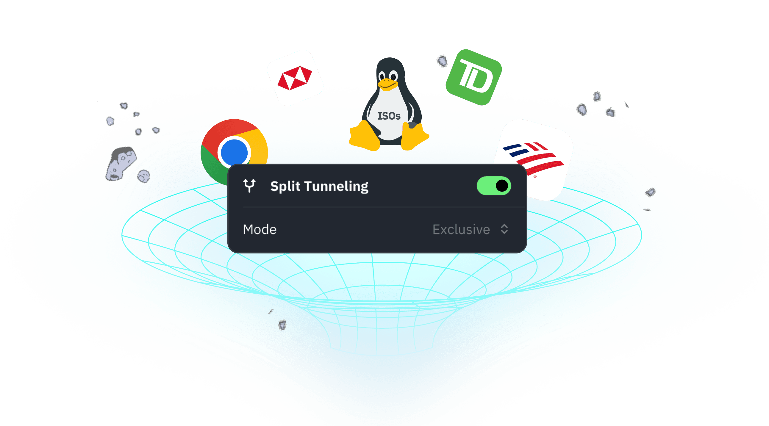 Personalisierter Schutz mit Split Tunneling