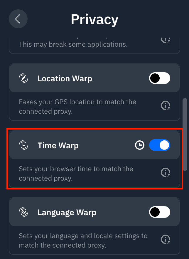 Time Warp function