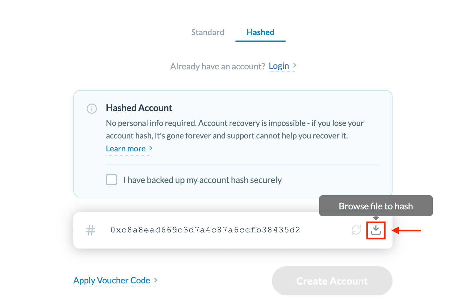 File To Hash option