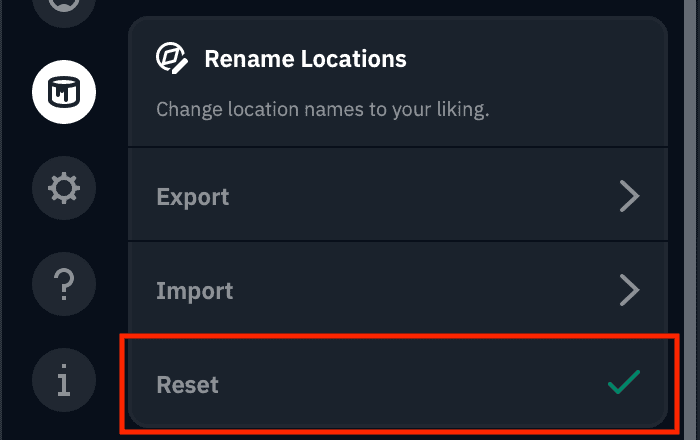 Reset button